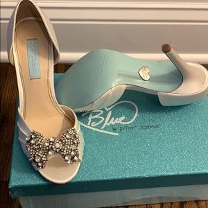 Betsey Johnson satin high heels.